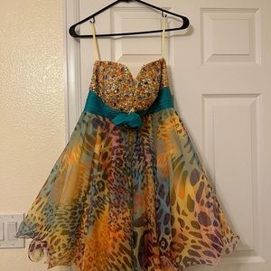 Bedazzled homecoming dress- multicolored